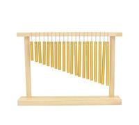 Wind Chimes with Stand Table Top Wind Chime with Wood Stand Stick, Musical Percussion Instrument 20 Bars Single-row Adult 20-Tone(Gold)