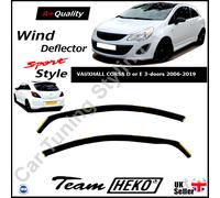 Wind Deflectors CORSA D / E 3doors 2006-2019 2-pc HEKO Tinted