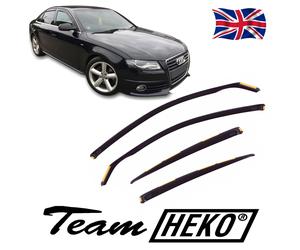 Wind Deflectors Fits Audi A4 B8 2009-2015 4-Door Saloon 4-Pcs Set Tinted Heko