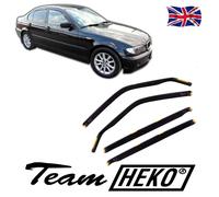 Wind Deflectors Fits Bmw 3 Series E46 1998-2007 4D Saloon 4-Pcs Set Tinted Heko