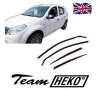 Wind Deflectors Fits Dacia Sandero 2008-2012 4-Pcs Set Tinted Heko