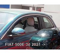 Wind Deflectors Fits Fiat 500E 2021-Up 3-Door 2-Pcs Set Tinted Heko