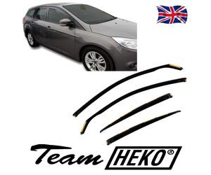 Wind Deflectors Fits Ford Focus Mk3 2011-2018 Estate 4-Pcs Set Tinted Heko