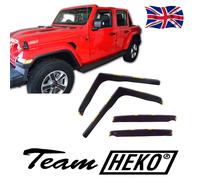 Heko Wind Deflectors For Jeep Wrangler 2019-Up 4Pcs Tinted
