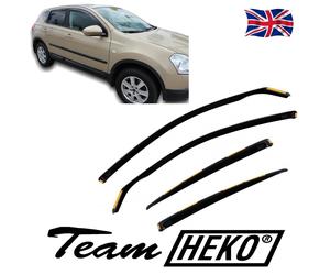 Wind Deflectors Fits Nissan Qashqai Mk1 2007-2013 5 Seater 4-Pcs Set Tinted Heko