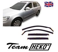 Heko Wind Deflectors For Skoda Octavia Mk2 1Z Estate 2004-10 4Pcs Tinted
