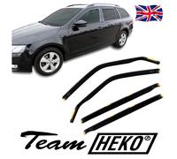 Wind Deflectors Fits Skoda Octavia Mk3 2013-2020 Estate 4-Pcs Set Tinted Heko
