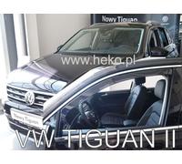 Wind Deflectors Fits VW Tiguan Mk2 2016-2024 2-Pcs Set Tinted Heko