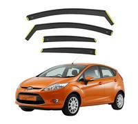 Wind Deflectors For FORD Fiesta MK7 2008-2017 5 Door Hatchback 4pcs Set - Keep Your Car Ventilated in Rain - Reduce Wind Turbulence - Dark Tinted In-Channel Rain Visors Shields (BWS)