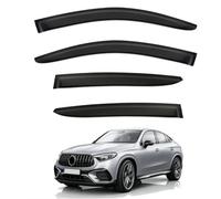 Wind Deflectors for Mercedes-Benz GLC Coupé Mk2 C254 2023+ SWB | Car Set Window Visors Rain Deflectors Out-Channel Stick-On Style without Chrome Trim Sunshade
