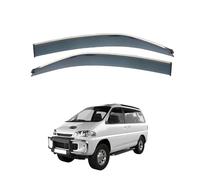 Wind Deflectors for Mitsubishi Delica MK4 1994-2007, Rain & Sun Protection Window Visors Rain Guards with Bright Stripes Car Accessories