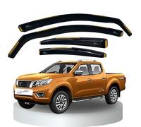 Wind Deflectors for NISSAN NAVARA NP300 D23 MK4 4-door 2014-Onwards 4-pcs - Keep Your Car Ventilated in Rain - Reduce Wind Turbulence - Tinted, In-Channel Type (BWS)