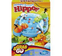 Hasbro Gaming Hungry Hungry Hippos Travel Game, Travel Games for Kids, Portable Grab and Go Marble-Chomping Game for Ages 4+