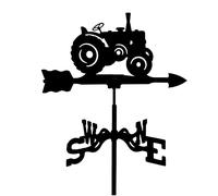 Wind Direction Indicator Weathervane Iron Weather Vane with Animal Silhouette Roof Mount Tool Outdoor Farm Scene Garden Stake Weather Vane Measuring Tool (Color : Tractor)