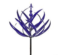 Wind Driven Metal Spinner For Garden Art Featuring Iron Body And Reflective Finish For Visual Interest(Purple)