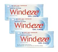 Wind-Eze Gel Capsules 20 (Pack of 3) - Simeticone 125mg - Fast Relief from Trapped Wind, Bloating & Gas - Easy to Swallow - Anti-Foaming Action - Digestive Support for Adults & Teens | Shine