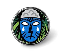Wind God Mask Lapel Pin Cute Metal Brooch Pin Fashionable Round Badge for Shirts, Hats, Jackets Unique Fashion Accessories Gift for Men & Women