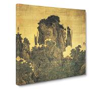 Wind in Pines Among a Myriad Valleys by Li Tang Canvas Print | Gallery Wrapped 30mm Frame Wall Art | 14x14 inches | Ready to Hang | Asian Picture | Living Room Bedroom Lounge Office