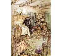 Wind in the Willows Arthur Rackham He presently reappeared, somewhat dusty, with a bottle of beer in each paw and another under each arm A4 Photo Print 10x8