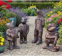 Wind in the Willows Large Garden Sculptures set of 4 - Toad, Ratty, Badger & Mole riverbank set - Ornaments Statues Decor - designed in the UK and hand-crafted in our own workshop
