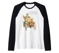 Wind in The Willows Mr Toad's Motor Car Illustration Vintage Raglan Baseball Tee
