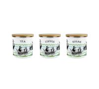 Wind in the Willows Tea Coffee & Sugar Canisters - 600ml Enamel Kitchen/Home Storage Container Gifts for Book Lovers