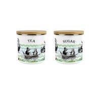 Wind in the Willows Tea & Sugar Canisters - 600ml Enamel Kitchen/Home Storage Container Gifts for Book Lovers