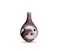 Wind Instrument Black Pottery 12 Hole Smoke Fired Ocarina Alto C Tone Beginner Teaching Ocarina 12 Hole Ocarina (Color : 6 holes)