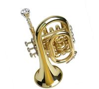 Wind Instruments Brass Lacquer B Flat Trumpet Cornet With 7C Mouthpiece Three-Key Mini Pocket Trumpet