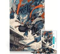 Wind Lion God Jigsaws 1000 Pieces for Adults Memory Boost Game Professional Grade Cutting Heartwarming Gathering Activity (38x52cm)