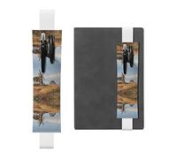 Wind Mill in Field Print Adjustable Elastic Band Pen Holder Pu Leather Pen Sleeve Pouch for Hardcover Journals, Notebooks