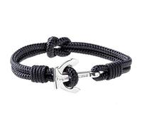 Wind Passion Premium Anchor Black Bracelet Durable Nautical Rope Cuff Wristband for Men Women, XX-Large Size