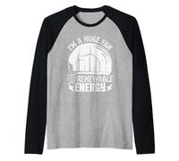 Wind Power HUGE FAN OF RENEWABLE ENERGY Green Energy Raglan Baseball Tee