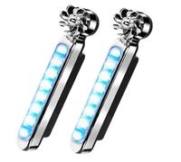 Wind Power Lights - Vehicle Outside Bulb, Grey, Grill Mounting Head, Solid Base | Radiant Flux Device, Front Bumper Glow for Outdoor Pickups Daily Roadside Accessory Object Gear Unit