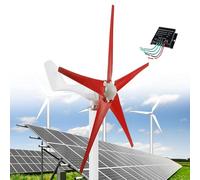 Wind Power Turbine Generator 12000W, 12V/24V/48V DC Windmill Kit, 5-Blade Automatic Wind Adjustment, 3 Phase AC Permanent Magnet Generator with Controller