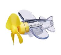 Wind-Powered LED Airplane Propeller - Wind Energy Glows Aircraft Decoration for Motorcycle Bicycle Helmet Car Decoration (Yellow)