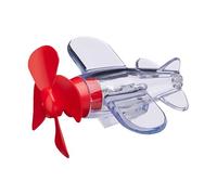 Wind-Powered LED Airplane Propeller - Wind Energy Glows Aircraft Decoration for Motorcycle Bicycle Helmet Car Decoration (Red)