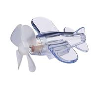 Wind-Powered LED Airplane Propeller - Wind Energy Glows Aircraft Decoration for Motorcycle Bicycle Helmet Car Decoration (White)