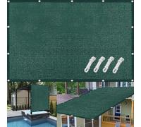 Wind-Resistant Balcony 110 x 590 cm Outdoor Garden Shade with Eyelets & Tie Custom Fit for Patio & Terrace Dark Green Privacy Protection