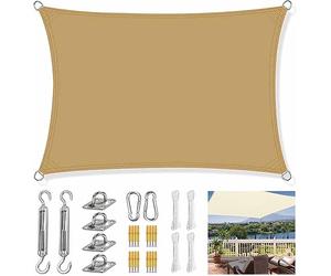Wind-Resistant Outdoor Sun Canopy with Fixing Kit & Guy Ropes - Ideal for Pool, Garden & Patio, Square/Rectangular, Sizes 2m to 7m for Maximum Shade Coverage