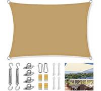 Wind-Resistant Outdoor Sun Shade Canopy with Fixing Kit & Rope Square & Rectangular Options for Pool Garden Pond - Available in 2m 2.5m 3m 3.6m 4m 5m 6m 7m.