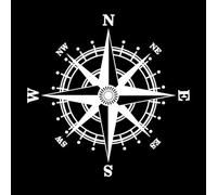 Wind Rose Compass Adventure Sea Nautical Wall Decals 72x72.1cm Can Modify and add Information White