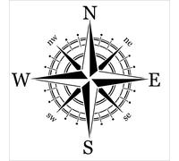 Wind Rose Navigation Compass Reusable Stencil A3 A4 A5 & Bigger Sizes Travel Mandala / COMPASS2 (Reusable Mylar, 40 x 40 cm - 15.3 x 15.3 in)
