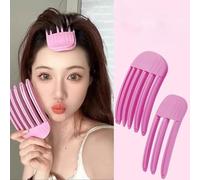 Wind Shaping Styling Comb for Fluffy Bangs, Fluffy Bangs Hair Shaping Comb, 3/6 teeth high skull top artifact hair root fluffy clip for a Natural Voluminous Look (Pink)