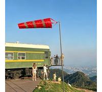 Wind Sock Pole Kit for Outdoor Use, Large Wind Direction Indicator for Scenic Overlook and Mountain Deck, Portable and Detachable Design