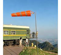Wind Sock Red/Orange Wind Sock Pole Kit, Large Wind Direction Indicators for Mountain Deck & Scenic Overlook, Portable Detachable Outdoor Windsocks