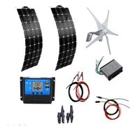 Wind-Solar Generator Kit: 2PCS 100W Solar Panels & 400W Wind Turbine &solar Charger+Wind Controller For RV, Camping, Boat, Caravans, Motorhome