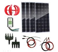 Wind-Solar Generator Kit: 4PCS 100W Solar Panels & 300W Wind Turbine Hybrid Controller+ Accessories