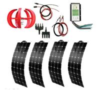 Wind-Solar Generator Kit: 4PCS 100W Solar Panels & 300W Wind Turbine Hybrid Controller For RV, Camping, Boat, Caravans, Motorhome