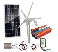 Wind Solar Generator Kit Off Grid System for Charging 12V 24V Battery - 400W Turbine & 600W Mono Panel & 1000W DC-AC Accessory